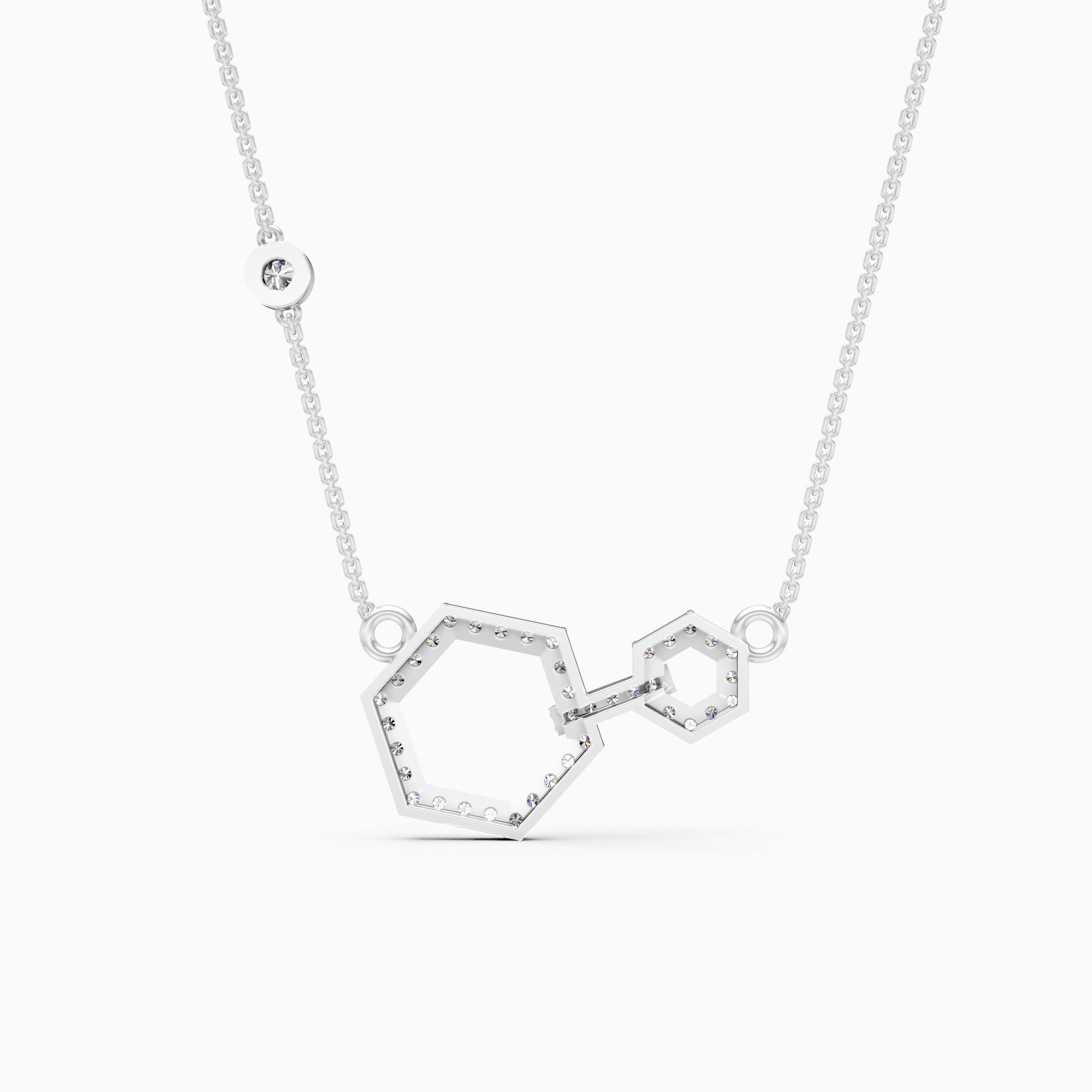Modern Hexagon Lab Grown Diamond Pendant